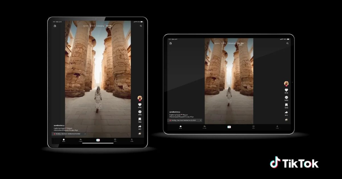TikTok Updates iPad App with Enhanced Navigation Bars, Improved Video Feed, and Additional Features